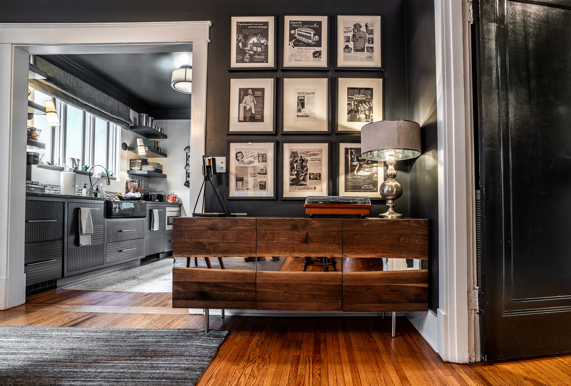 A look into the kitchen from the dining room